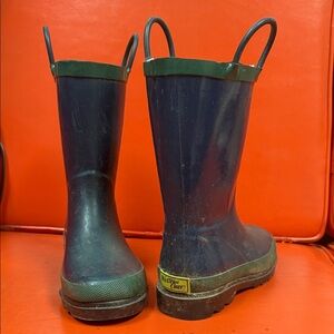 Western Chief Navy Rain Boots with Green Trim - Kids